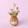 Terminada flor artificial de Phalaenopsis de lana tejida a mano transfronteriza en maceta, adornos de flores eternas, puesto de mercado, regalo para mujer
