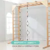 Escalera de anillos para trepar para niños equipo de suspensión equipo de entrenamiento sensorial colgante jardín de infantes hogar juguetes de escalera de madera