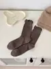 Calcetines finos hasta la pantorrilla para mujer, calcetines holgados de encaje lindos para otoño e invierno, calcetines de algodón estilo coreano de lunares para mujer