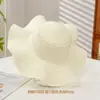 Día del Maestro Sombrero de Paja Floral Hecho a Mano Materiales DIY Sombrero Estilo Francés con Flores Secas Sombrilla Sombrero de Sol para Adultos Actividad de Calentamiento