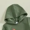 Amazon Halloween Personalidad Dibujos Animados Calabaza Divertida Dinosaurio Bordado Sudadera con Capucha de Manga Larga Bolsillo Conjunto de Pantalones Largos