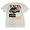 Camiseta de algodón de manga corta con cuello redondo y estampado retro clásico