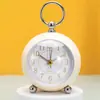 Reloj despertador metálico silencioso al por mayor del fabricante con luz luminosa, superficie convexa creativa, estampado dorado, reloj despertador de escritorio para estudiantes y niños