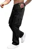 Pantalones Cargo Deportivos de Verano para Hombre Amazon Multibolsillo Color Sólido Pantalones Casuales Moda Sueltos Versátiles Pantalones Largos