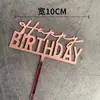 Novo criativo decoração do bolo de aniversário preto amor acrílico bolo cartão festa cozimento decoração suprimentos