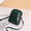 Bolso de Piel Genuina para Mujer, Retro 2025 Nuevo Bolso de Teléfono de Verano, Bolso Pequeño Cruzado al Hombro, Bolso Cuadrado Pequeño Versátil