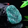 Auténtico Jadeíta Azul Agua Doble Cara Gruesa Colgante Kowloon Exquisita Joyería de Jade Colgante Regalo Jade al Por Mayor