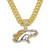 Nuevo colgante de lobo con diamantes, collar con el logotipo del equipo, accesorios de personalidad, colgante de aleación de diamantes de imitación, venta al por mayor