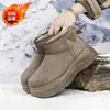 Zapatos de Algodón Cálidos Nuevos de Invierno Antideslizantes de Caña Alta para Hombre Engrosados con Felpa Botas de Nieve Zapatos de Algodón del Noreste Botas Cortas Casuales para Mujer