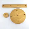 Dosel para lámpara de techo arte en hierro color nogal imitación base redonda veta de madera plato redondo placa base decorativa multi-cabezal placa larga