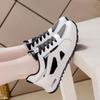 Primavera 2025, nuevos zapatos blancos para mujer, de cuero, ligeros, combinables, para correr, deportivos, casuales, planos de cuero.