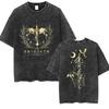 Camiseta Lavada Vintage de la Escuela de Guerra Basgiath Cuarta Ala Dragón
