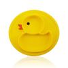 Prato de silicone para bebê com compartimentos de patinho amarelo pequeno prato infantil ventosa prato para bebê resistente a quedas utensílios de mesa para bebê