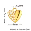 Nuevo colgante de acero inoxidable con incrustaciones de circonita, accesorio de collar de disco radiante, accesorio de joyería DIY bañado en oro de 18 quilates