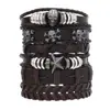 Pulseira multicamadas de miçangas mais vendida no exterior, retrô, moderna, street beat, cordão de mão trançado, conjunto de pulseiras criativas DIY, Atacado