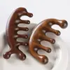 Pente de Massagem de Sândalo Dourado, Pente Meridianos com Cabeça de Cavalo-Marinho e Golfinho, Massageador Rake de Galhada com Cinco Bolas, Produto Cultural e Criativo com Logotipo Gravado