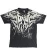 2025 Nueva Camiseta de Manga Corta TAPOUT Calavera Alas Estampada Transfronteriza Estilo Americano High Street Retro Cuello Redondo Top