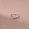 Anillo Abierto de Delfín de Plata 925 Yun Xiaoshu para Mujer, Estilo Coreano, Lindo, Creativo, Simple, Único, de Nicho, Anillo de Celebridad de Internet al por Mayor