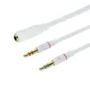 Cable de Audio Dos en Uno de 3.5 mm Cable Adaptador de Auriculares y Micrófono para Laptop y Computadora de Escritorio Cable de Conversión 2 Macho 1 Hembra