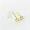 Pendientes de plata de ley S925 con incrustaciones de circonita de cuatro garras, chapados en oro real, con diamantes INS, mini pendientes compactos de estilo europeo y americano.