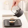 Conjunto de Chá Kung Fu de Cerâmica Preta Pequeno para Uso Doméstico, Bule e Xícara de Chá Cerâmicos para Uma Pessoa para Beber Individualmente em Hotel ou Dormitório