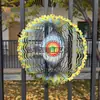 Carrillón de Viento Mandala Giratorio 3D para Jardín Exterior Balcón Patio Adorno Colgante Decorativo de Acero Inoxidable Pájaro Creativo