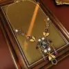 Colar Oval de Pérola em Resina Vintage com Incrustação de Diamantes e Concha, Corrente para Suéter de Luxo Leve de Nicho, Acessório Elegante