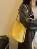 Bolsa de Cubo Tejida Simple Estilo Coreano Nueva de Verano Transfronteriza, Bolso Cruzado de Hombro Único de Gran Capacidad Casual para el Trabajo