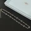 Collar Cruzado Vintage Colorido Y2K Millennium Hot Girl para Mujer, Cadena para Clavícula Versátil Dulce y Fresca, Cadena para el Cuello de Estilo Niche de Lujo Ligero
