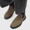 Botas Martin para Hombre Suela Gruesa Aumentadoras Estilo Británico Mate Ropa de Trabajo Botas de Ruibarbo para Hombre Caña Alta Piel Genuina Botas Cortas