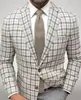 Blazer de comercio exterior a medida de un solo botón con dos botones y bolsillo grande para hombre, chaqueta de traje casual a cuadros de corte ajustado