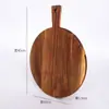 Tabla de Cortar de Madera de Acacia Tabla de Cortar de Madera Sólida Tabla de Cortar con Mango de Madera de Albizia Tabla para Pizza y Bistec Transfronteriza Accesorios de Fotografía