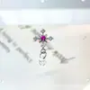 Colgante Redondo de Zirconia en Aleación de Titanio F-136 Pendientes de Copo de Nieve Titanio G23 Rosca Interna Pendientes de Labio con Studs Joyería para Piercing