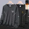 Sudadera con forro polar para hombre, estilo otoño e invierno, cuello redondo sin capucha, manga larga, top casual versátil holgado, ropa de hombre