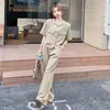 Traje de Verano para Mujer 2025 Rejuvenecedor Versátil Cómodo Agradable a la Piel Mejorador de Calidad Traje con Cuello de Bufanda de Seda Conjunto de Dos Piezas
