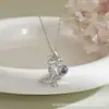 Collar de Proyección Transfronteriza 100 Idiomas Te Amo Colgante de Mariposa Cortada Cadena de Clavícula Elegante Simple de Moda para Mujer