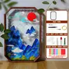 Material DIY Pintura Esmaltada Filigrana Hecha a Mano Bandeja de Té de Cristal de Nogal y Loto Posavasos Tradicional Antiguo de Carpas