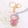 Llavero Anillo Popular con Forma de Flor de Metal Transfronterizo Colgante para Llaves de Coche Mochila Anillo de Llave Diamante Dibujos Animados Venta al por Mayor