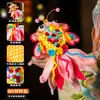 Linterna del Festival de Mediados de Otoño Tejido de Bambú Linterna Conejo de Jade Volador Kit de Manualidades DIY para Niños Linterna de Conejo Portátil Estilo Antiguo