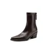 Botines finos de moda estilo británico de 5.5 cm, nuevo modelo otoño e invierno 2026, punta fina, tacón grueso, cierre trasero, botines cortos para mujer