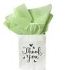 Papel para envolver regalos Caja de regalo forrada con papel de regalo de ropa verde Logotipo translúcido personalizado Pequeño Fresh Ins