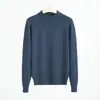 Suéter de Hilo Peinado con Alma de Color Sólido Calibre 12, Unisex, Camiseta Base de Invierno Cálida de Manga Larga, Suéter de Estilo Regular con Hombros Caídos para Hombre