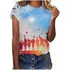 Amazon 2024 Pulôver Feminino Transfronteiriço Camiseta de Manga Curta Temporada de Formatura Formatura Top Casual Camiseta Feminina