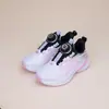 Sapatos Infantis Jimmy Bear Outono Tênis Esportivo para Meninas Botão Antiderrapante Leve Tênis de Corrida Moda Outdoor Estudante Tênis de Basquete Rosa
