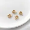 Contas Cilíndricas com Furo Grande Banhadas a Ouro 14K Eletrodepositado com Argola de Suspensão Fivela de Pingente Feita à Mão Acessórios para Joias de Pulseira e Colar DIY