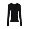 Garota Quente Sexy Decote V Profundo Anti-Listrado Tricô de Manga Longa Outono Nova Moda Versátil Slim Top para Baixo para Mulheres