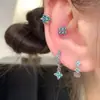 Pendientes de Moda Pequeños Rosados Menta Diarios con Mini Flores, Tachuelas para Hélice Auricular, Pequeños Tachuelas Cocleares Exquisitos y Elegantes