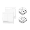 Interruptor inalámbrico inteligente de control único doble para el hogar, autoalimentado, sin cableado, panel 86, sin batería, impermeable, para pegar en cualquier lugar