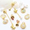 Accesorios de oro antiguos colgante de perla incrustada gota de aceite oro arena colgante de borla hueca diy pulsera collar con cuentas