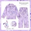 Pijamas transfronteiriços infantis primavera e outono, calças de manga comprida de seda fina gelada, desenho animado, roupas casuais com ar condicionado para meninos e meninas no verão